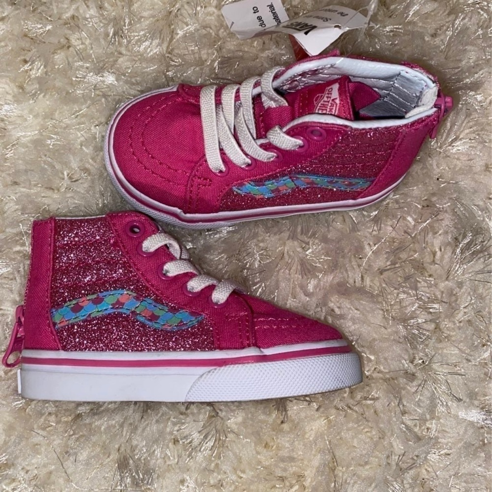 Very Rare Vans Pink and Blue High-Top Sneakers